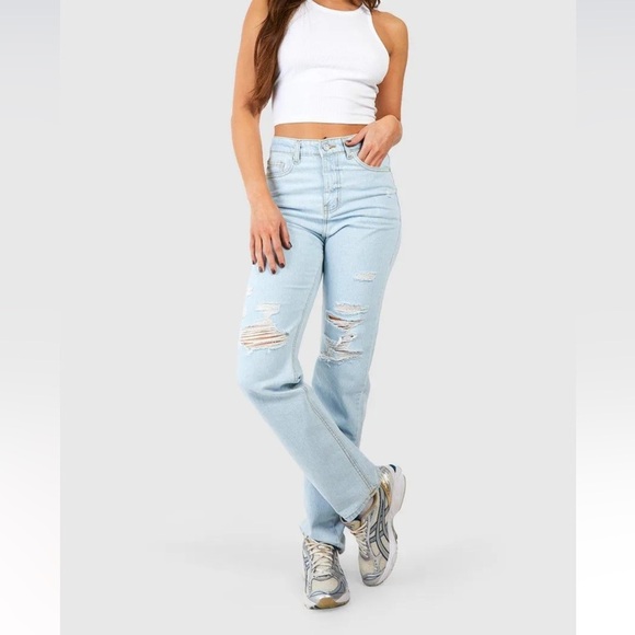 Tall High Waisted Distressed Ripped
Straight Leg Jean - Picture 6 of 6